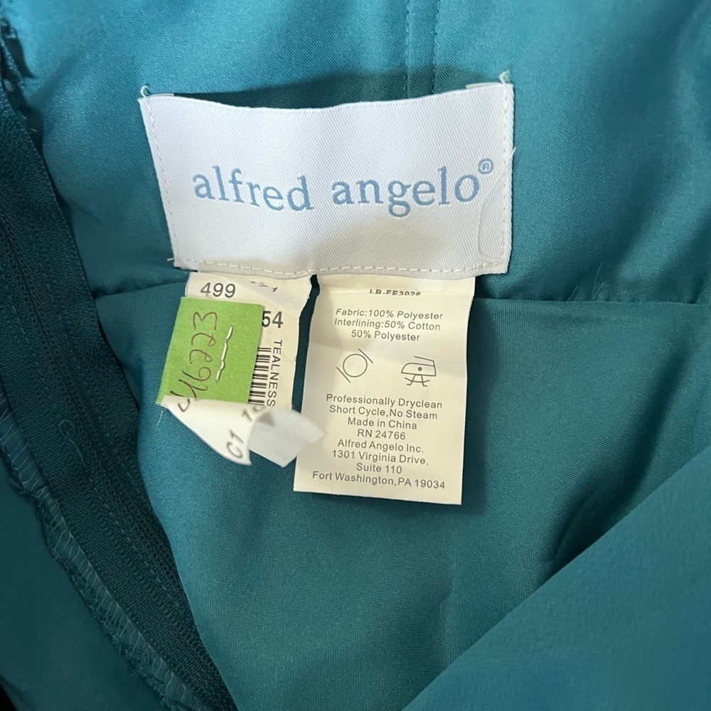 Alfred Angelo Teal Green Chiffon Midi Dress - Size 8 - Picture 4 of 4